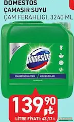 DOMESTOS ÇAMAŞIR SUYU 3240 ML DOMESTOS ÇAMAŞIR SUYU 3240 ML